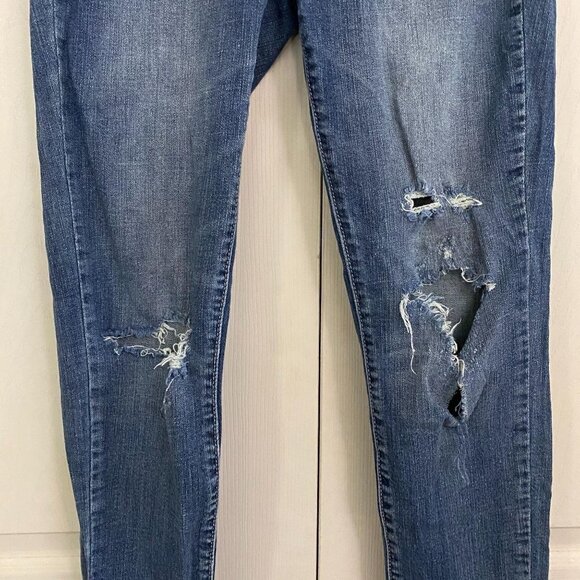 Kancan Women's Distressed Skinny Medium Wash Whiskered Jeans Size 26 - Picture 5 of 9